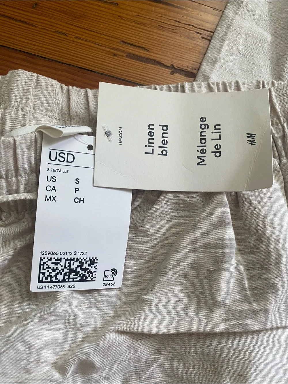 H&M Wide-Leg Linen-Blend Pants in Light Beige, new with tags / never worn